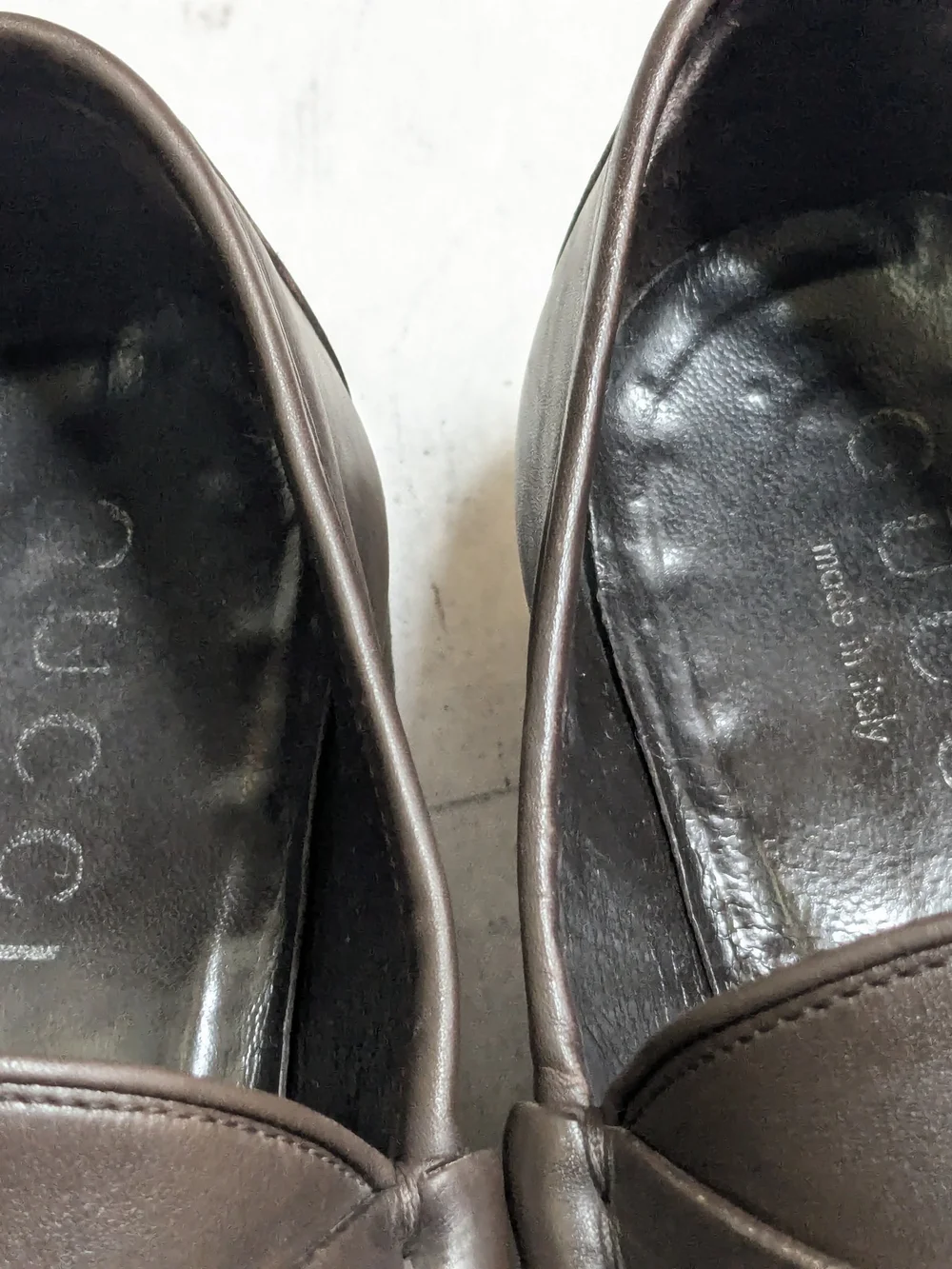 Gucci Brown Leather Horsebit Loafers - Men 9 D Slip Ons
